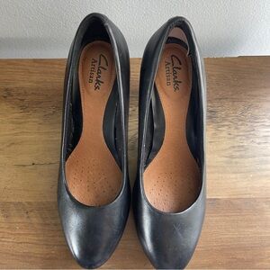 Clarks Artisan Black Leather Heels